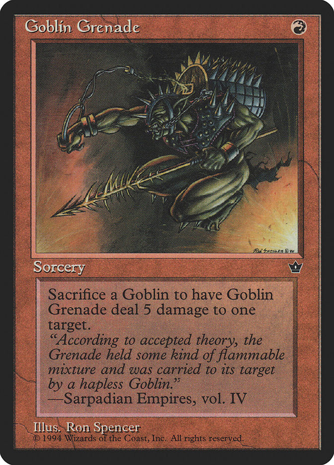 Goblin Grenade (Ron Spencer) [Fallen Empires] | Game Haven TX