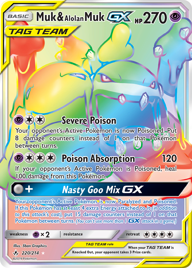 Muk & Alolan Muk GX (220/214) [Sun & Moon: Unbroken Bonds] | Game Haven TX