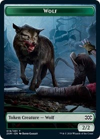 Wolf // Golem Double-sided Token [Double Masters Tokens] | Game Haven TX