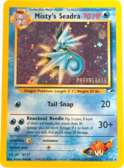Misty's Seadra (9/132) (Prerelease Promo) [Gym Heroes Unlimited] | Game Haven TX
