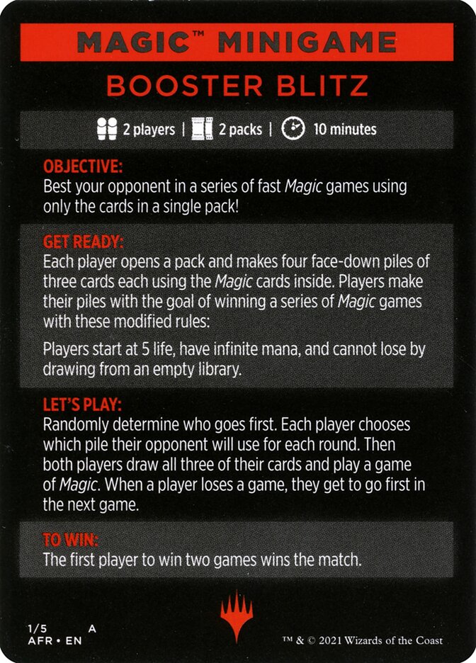 Booster Blitz (Magic Minigame) [Dungeons & Dragons: Adventures in the Forgotten Realms Minigame] | Game Haven TX