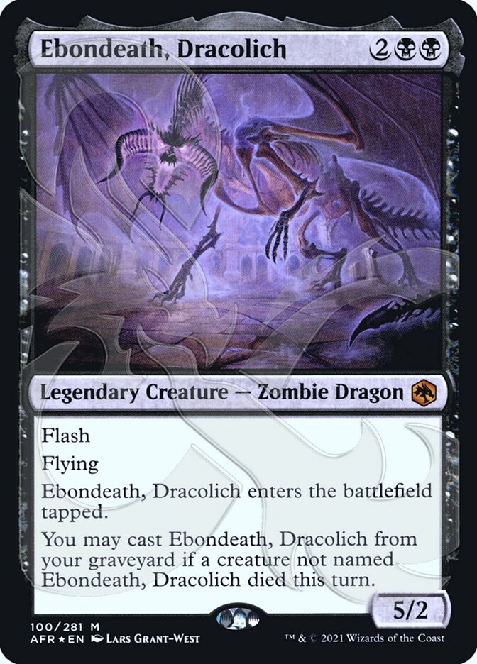 Ebondeath, Dracolich (Ampersand Promo) [Dungeons & Dragons: Adventures in the Forgotten Realms Promos] | Game Haven TX