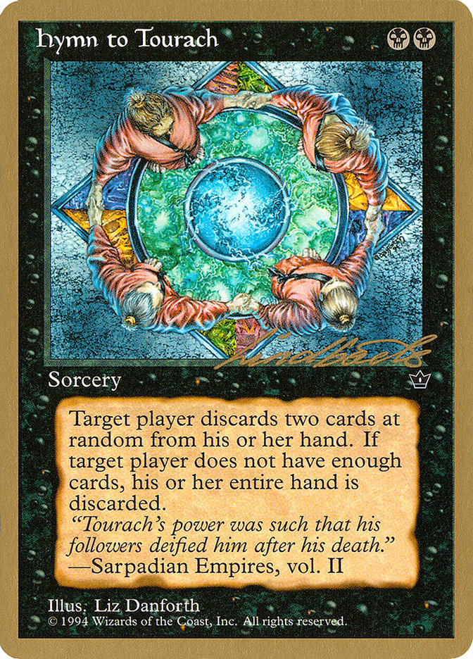 Hymn to Tourach (Circle) (Leon Lindback) [Pro Tour Collector Set] | Game Haven TX