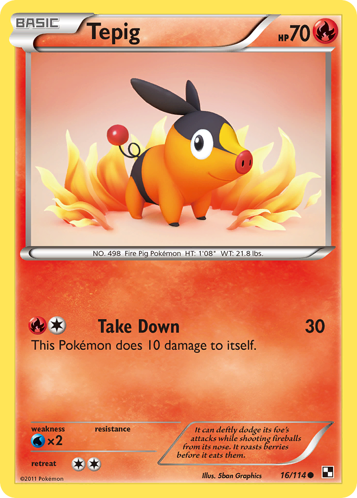 Tepig (16/114) [Black & White: Base Set] | Game Haven TX