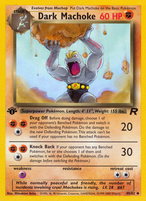 Dark Machoke (40/82) [Team Rocket 1st Edition] | Game Haven TX