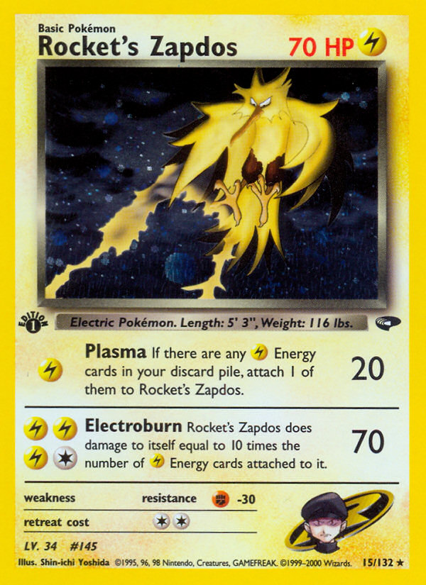 Rocket's Zapdos (15/132) [Gym Challenge 1st Edition] | Game Haven TX