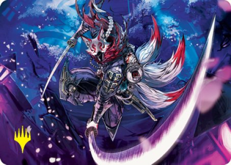 Blade-Blizzard Kitsune Art Card (Gold-Stamped Signature) [Kamigawa: Neon Dynasty Art Series] | Game Haven TX