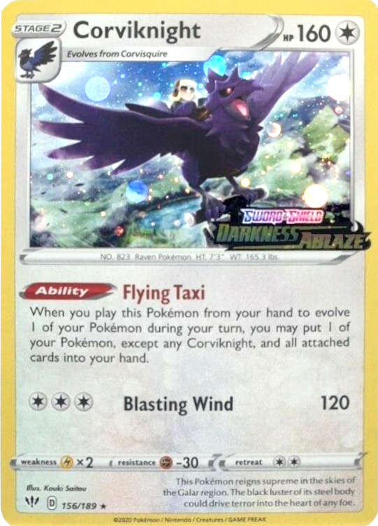 Corviknight (156/189) (Cosmos Holo) [Sword & Shield: Darkness Ablaze] | Game Haven TX