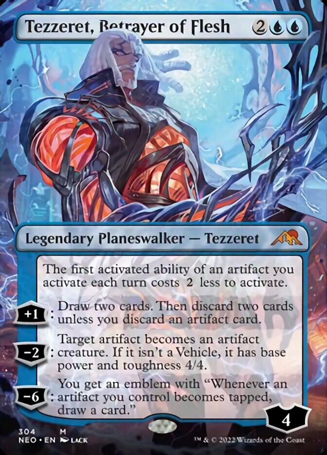 Tezzeret, Betrayer of Flesh (Borderless) [Kamigawa: Neon Dynasty] | Game Haven TX