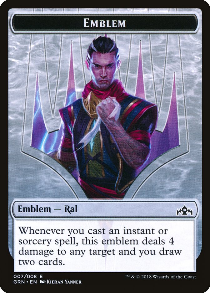 Emblem - Ral, Izzet Viceroy [Guilds of Ravnica Tokens] | Game Haven TX