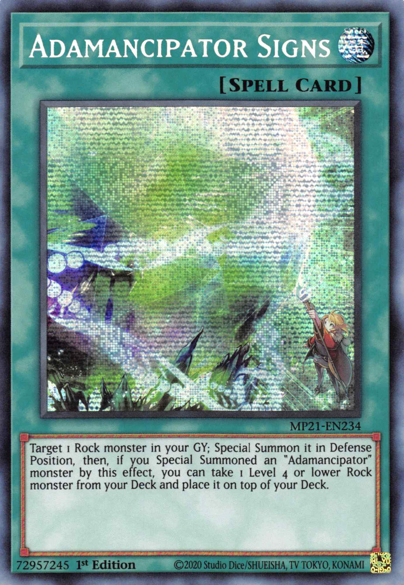 Adamancipator Signs [MP21-EN234] Prismatic Secret Rare | Game Haven TX