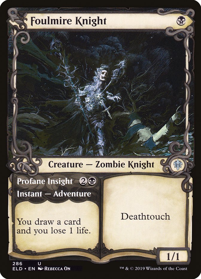 Foulmire Knight // Profane Insight (Showcase) [Throne of Eldraine] | Game Haven TX