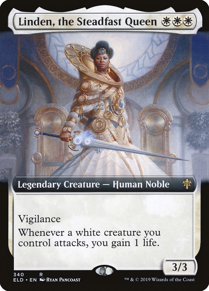 Linden, the Steadfast Queen (Extended Art) [Throne of Eldraine] | Game Haven TX