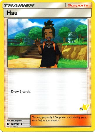 Hau (120/149) (Pikachu Stamp #33) [Battle Academy 2020] | Game Haven TX