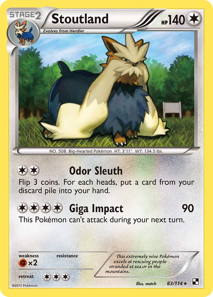 Stoutland (83/114) [Black & White: Base Set] | Game Haven TX