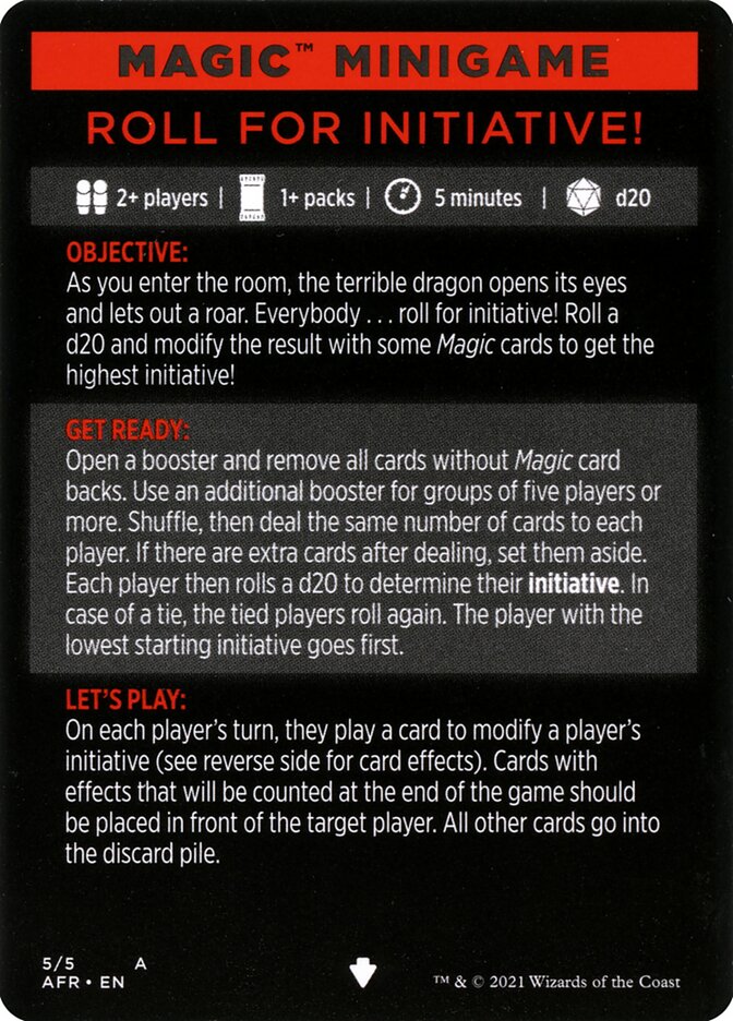 Roll for Initiative (Magic Minigame) [Dungeons & Dragons: Adventures in the Forgotten Realms Minigame] | Game Haven TX