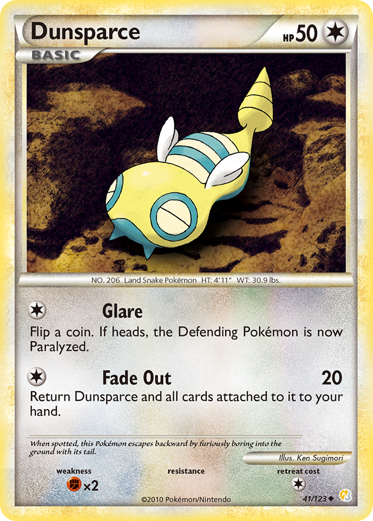 Dunsparce (41/123) [HeartGold & SoulSilver: Base Set] | Game Haven TX