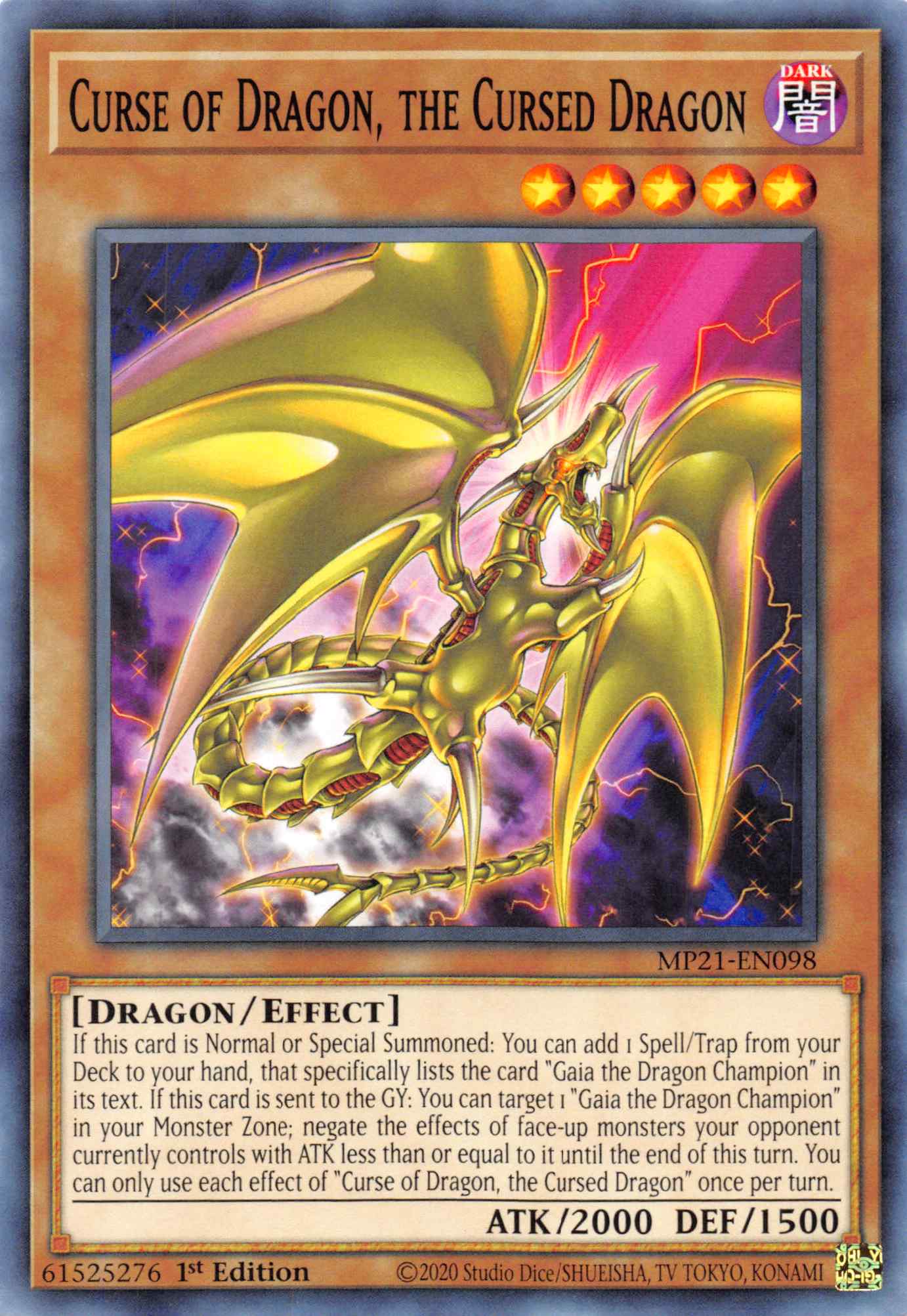 Curse of Dragon, the Cursed Dragon [MP21-EN098] Common | Game Haven TX