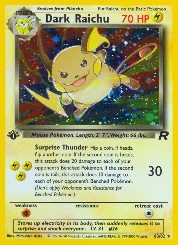 Dark Raichu (83/82) [Team Rocket 1st Edition] | Game Haven TX