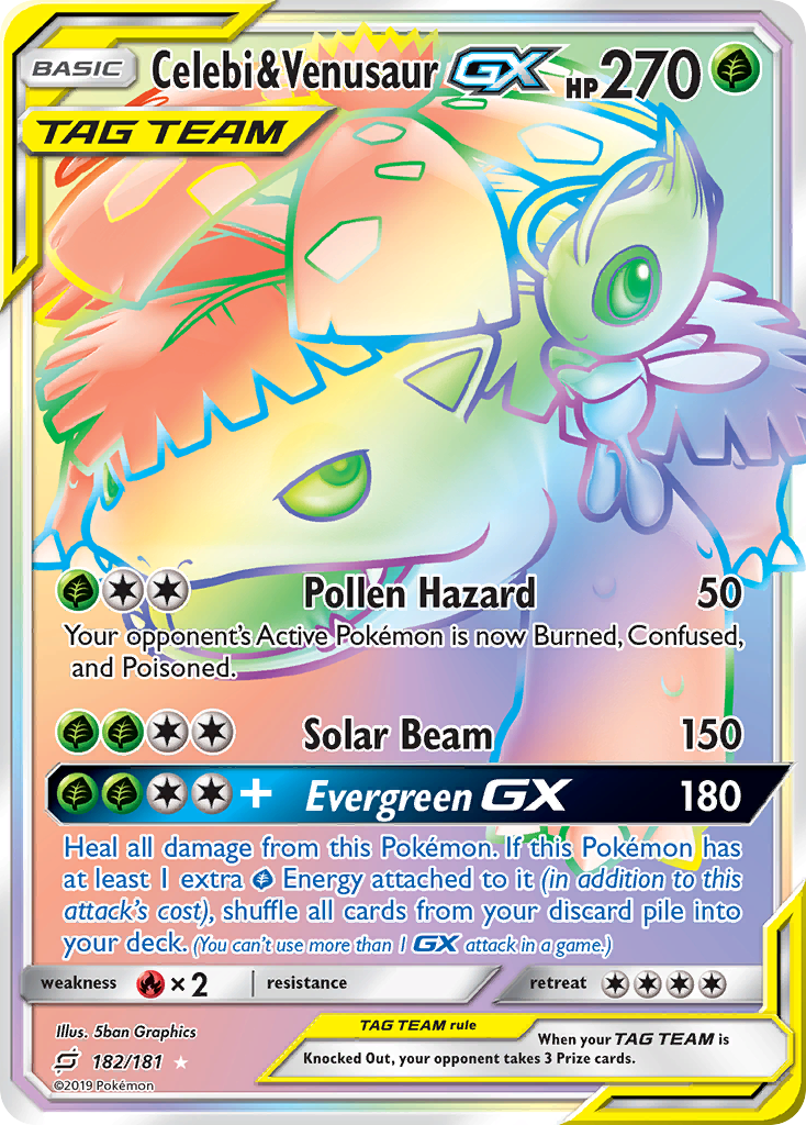 Celebi & Venusaur GX (182/181) [Sun & Moon: Team Up] | Game Haven TX