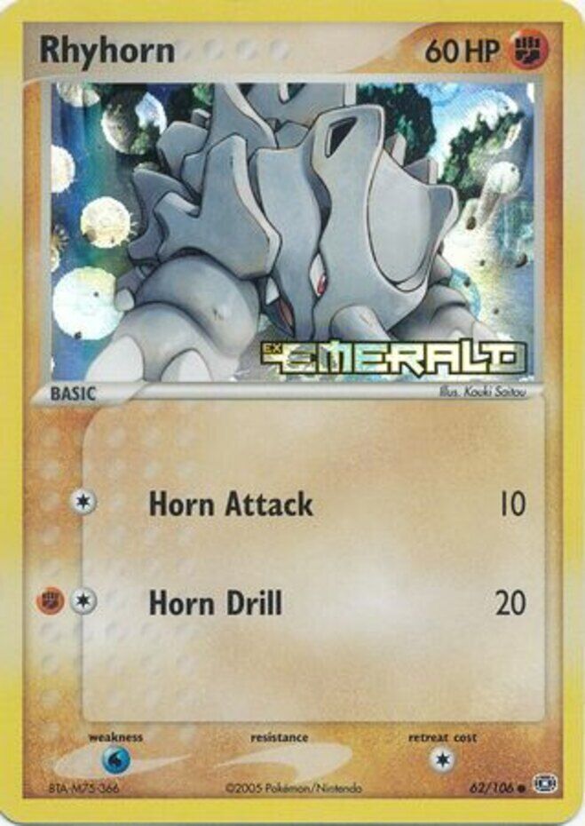 Rhyhorn (62/106) (Stamped) [EX: Emerald] | Game Haven TX