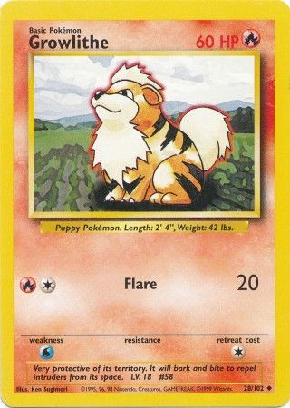 Growlithe (28/102) [Base Set Unlimited] | Game Haven TX