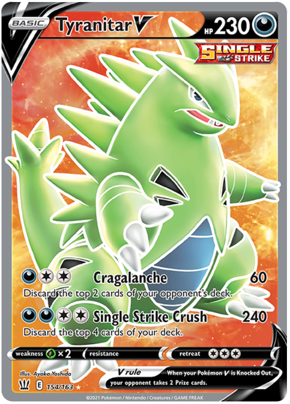 Tyranitar V (154/163) [Sword & Shield: Battle Styles] | Game Haven TX