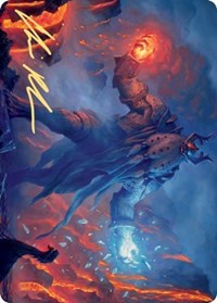 Aegar, the Freezing Flame (Gold-Stamped Signature) [Kaldheim: Art Series] | Game Haven TX