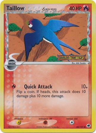 Taillow (66/101) (Delta Species) (Stamped) [EX: Dragon Frontiers] | Game Haven TX