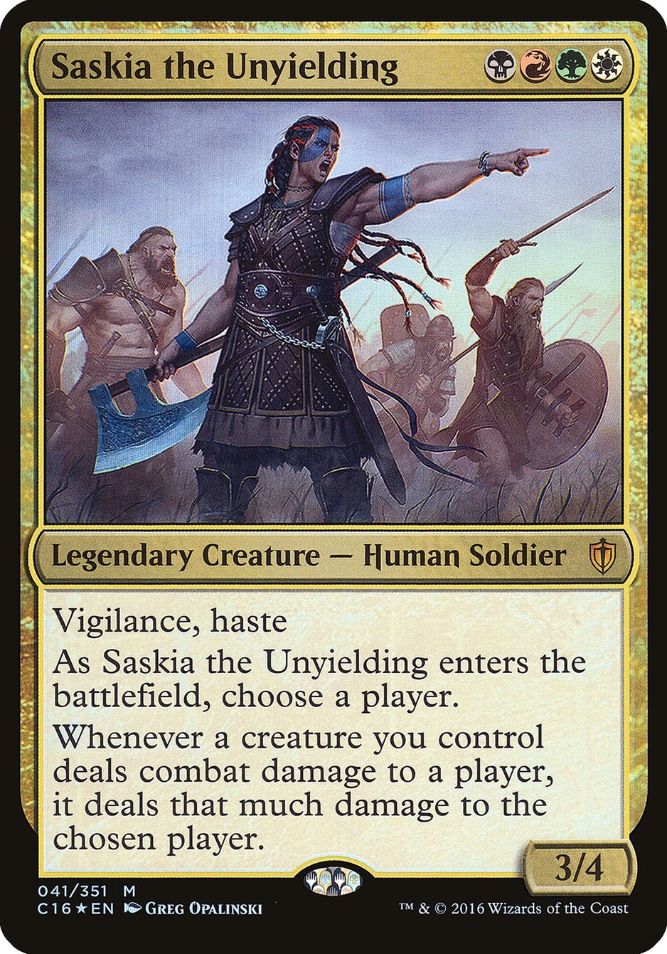 Saskia the Unyielding (Commander 2016) [Commander 2016 Oversized] | Game Haven TX