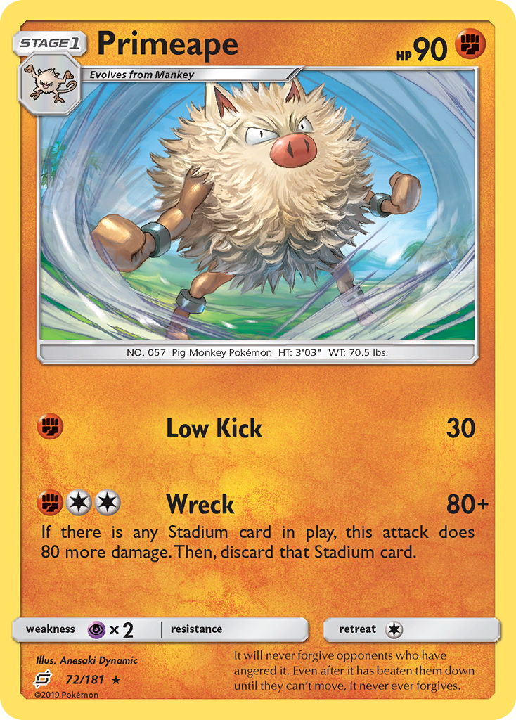 Primeape (72/181) [Sun & Moon: Team Up] | Game Haven TX