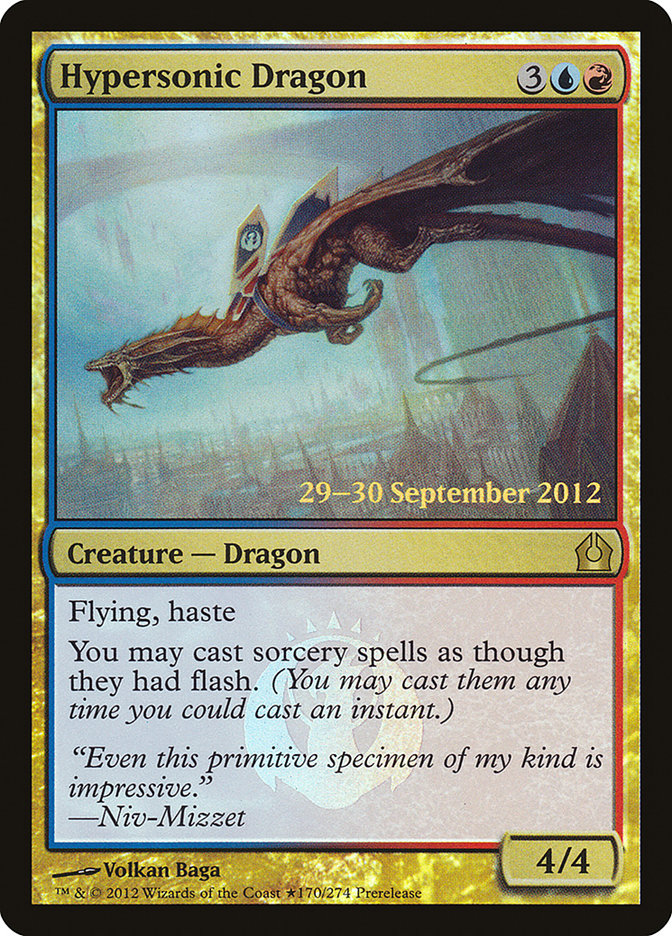 Hypersonic Dragon [Return to Ravnica Promos] | Game Haven TX