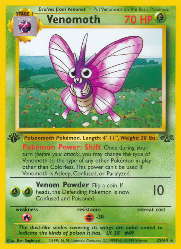 Venomoth (29/64) [Jungle 1st Edition] | Game Haven TX