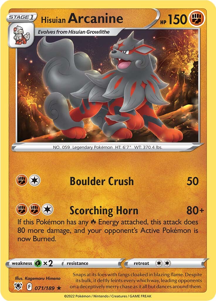 Hisuian Arcanine (071/189) [Sword & Shield: Astral Radiance] | Game Haven TX