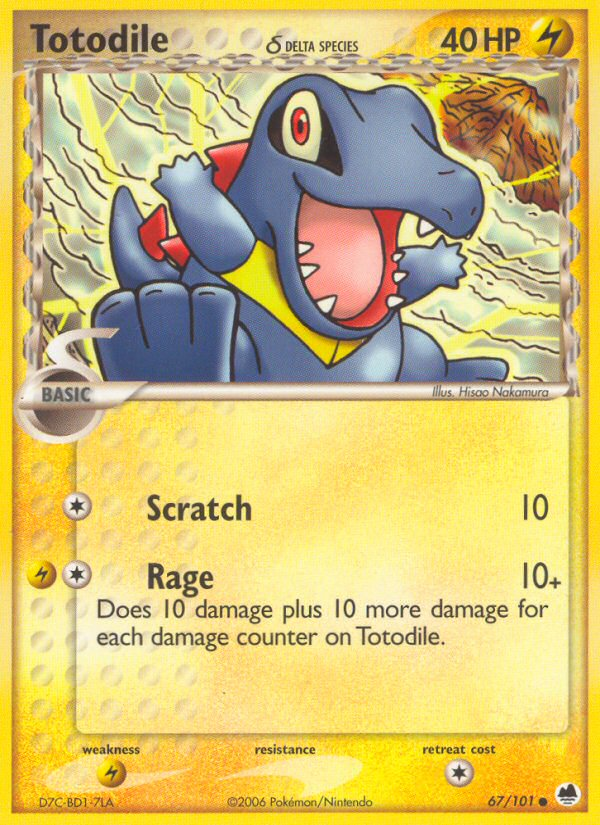 Totodile (67/101) (Delta Species) [EX: Dragon Frontiers] | Game Haven TX