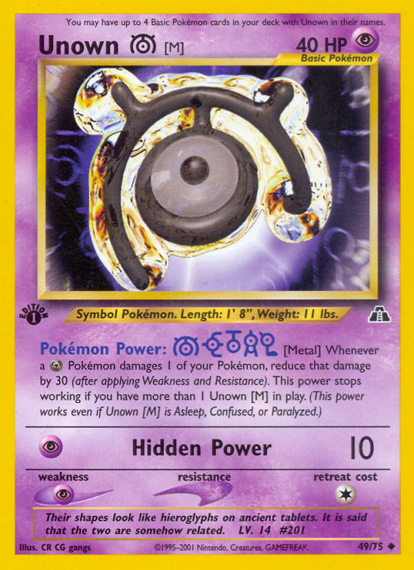 Unown [M] (49/75) [Neo Discovery 1st Edition] | Game Haven TX