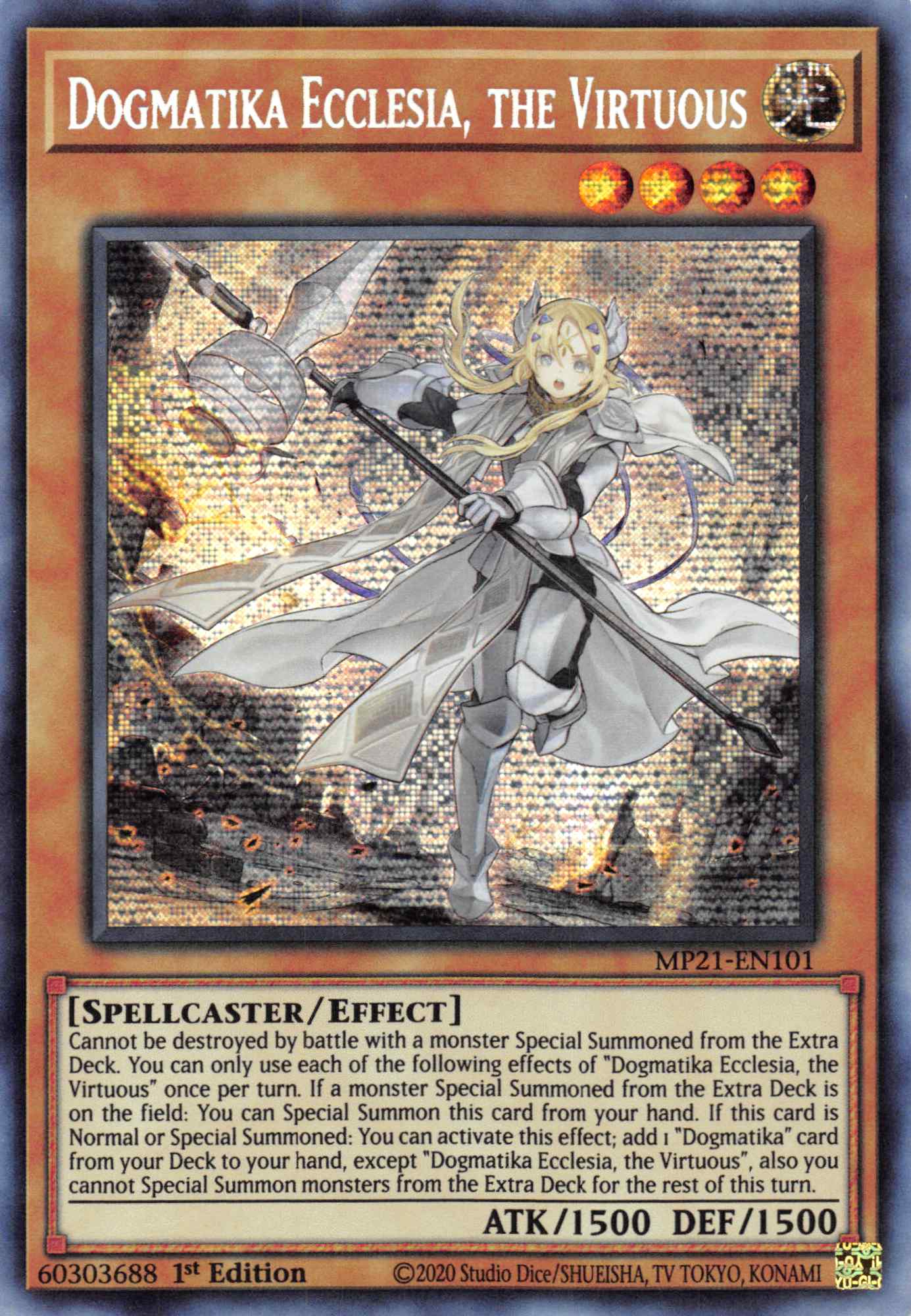 Dogmatika Ecclesia, the Virtuous [MP21-EN101] Prismatic Secret Rare | Game Haven TX