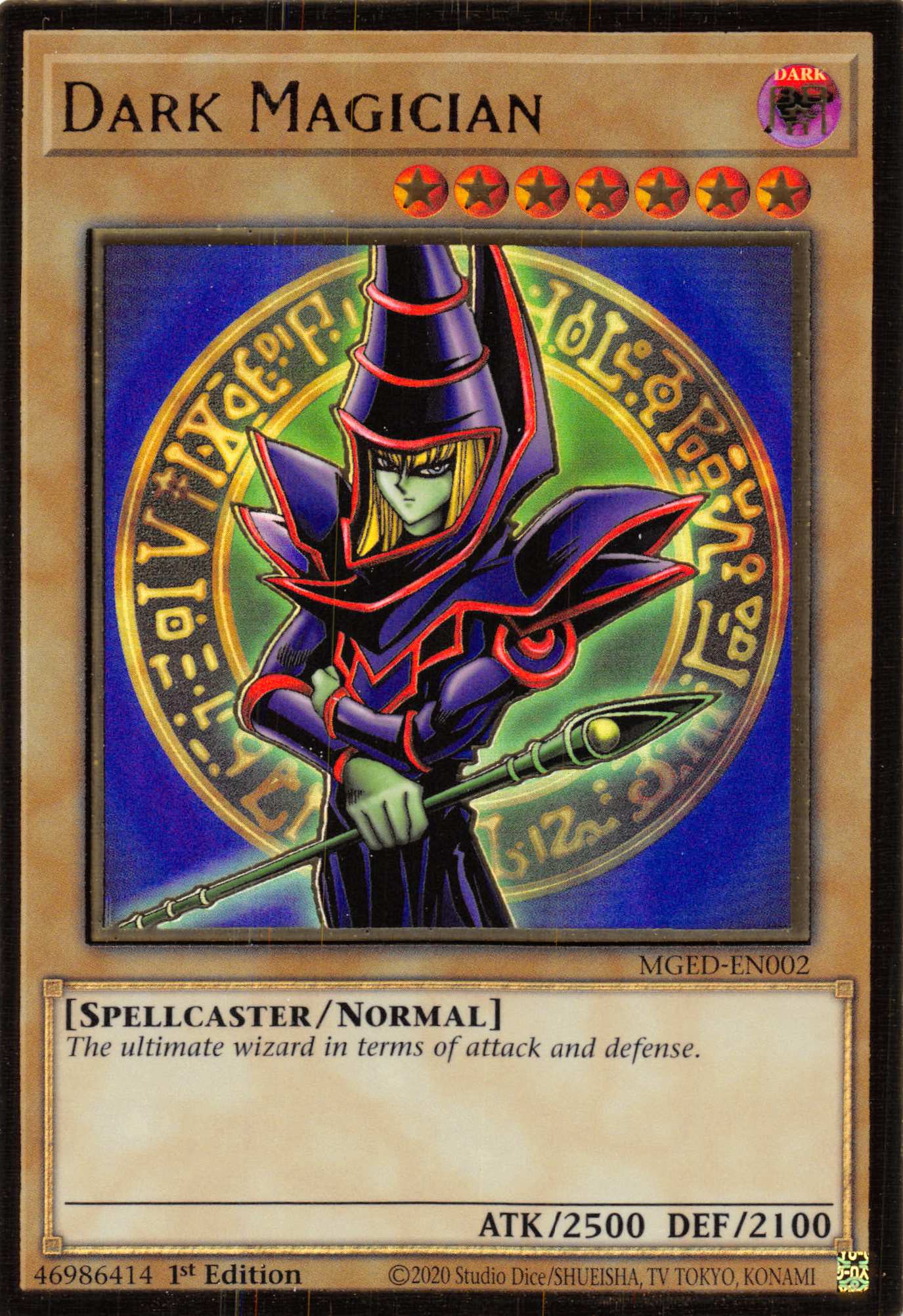 Dark Magician (Alternate Art) [MGED-EN002] Gold Rare | Game Haven TX