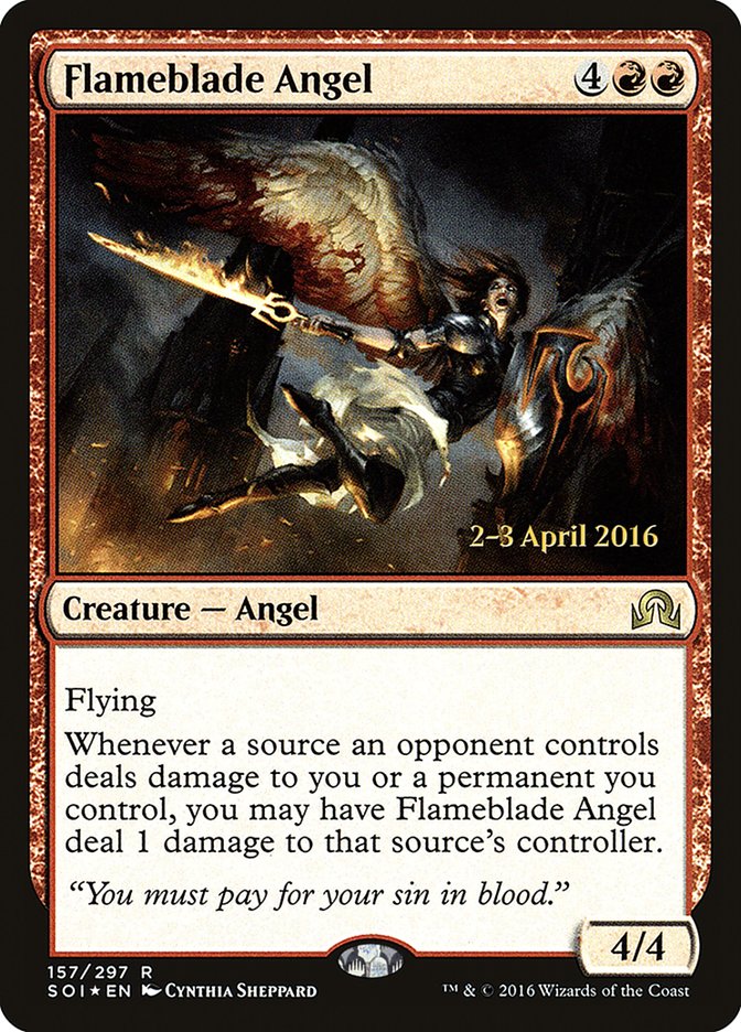 Flameblade Angel [Shadows over Innistrad Promos] | Game Haven TX