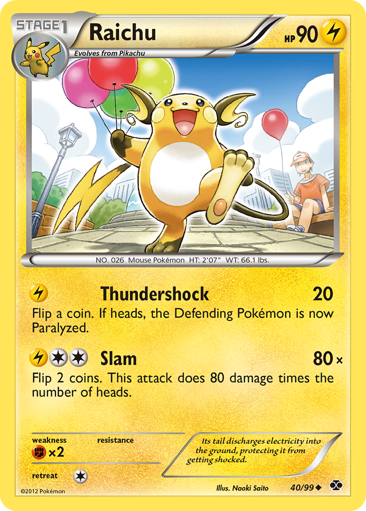 Raichu (40/99) [Black & White: Next Destinies] | Game Haven TX