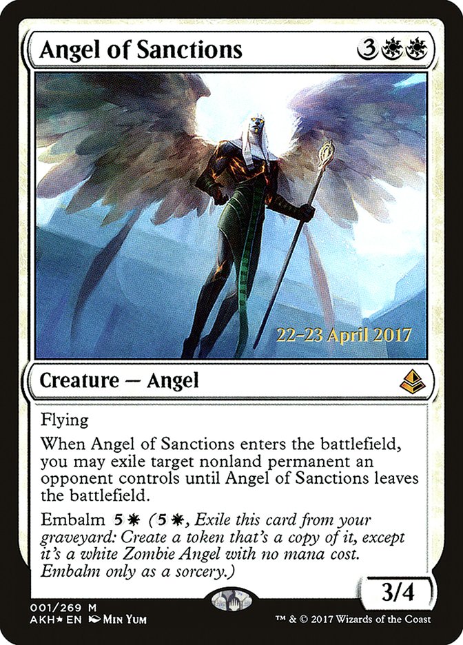 Angel of Sanctions [Amonkhet Promos] | Game Haven TX