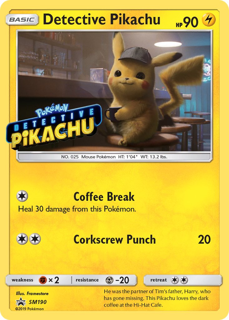 Detective Pikachu (SM190) (Stamped) [Sun & Moon: Black Star Promos] | Game Haven TX