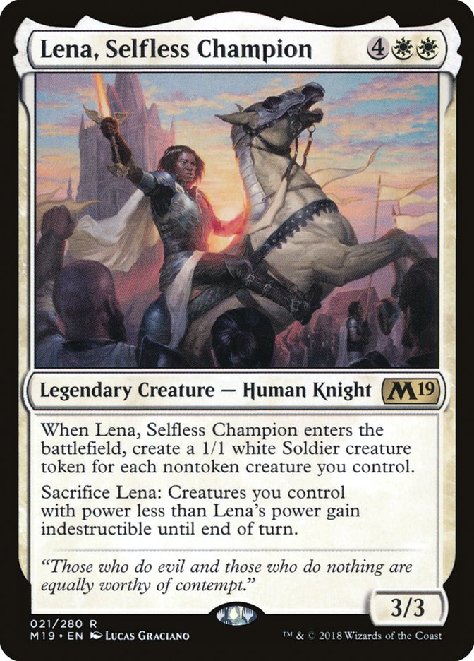 Lena, Selfless Champion [Core Set 2019] | Game Haven TX