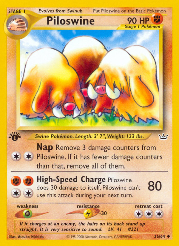 Piloswine (36/64) [Neo Revelation 1st Edition] | Game Haven TX