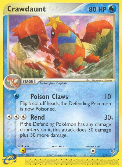 Crawdaunt (13/97) [EX: Dragon] | Game Haven TX