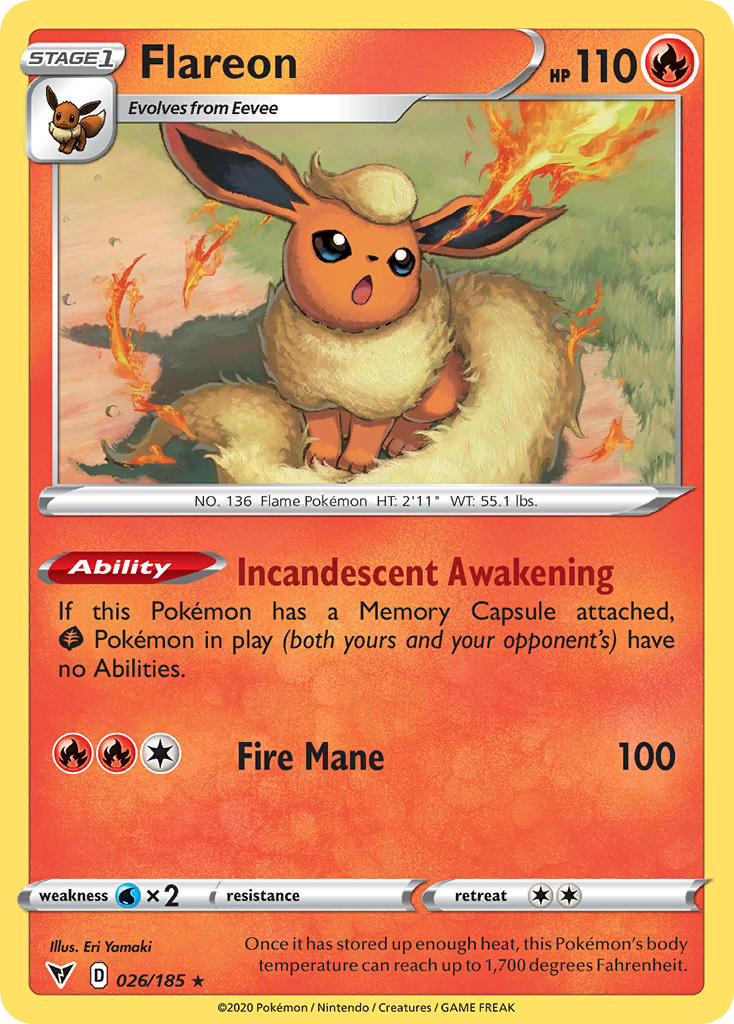 Flareon (026/185) [Sword & Shield: Vivid Voltage] | Game Haven TX