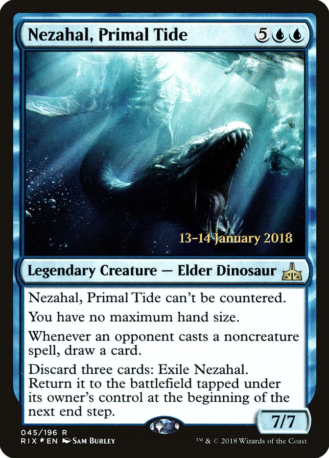 Nezahal, Primal Tide [Rivals of Ixalan Promos] | Game Haven TX