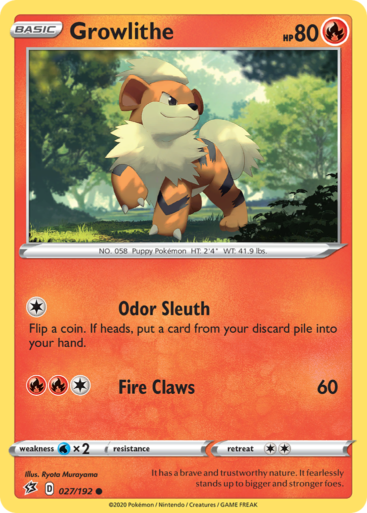 Growlithe (027/192) [Sword & Shield: Rebel Clash] | Game Haven TX