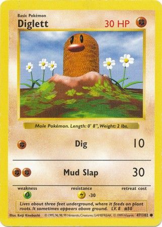 Diglett (47/102) [Base Set Shadowless Unlimited] | Game Haven TX