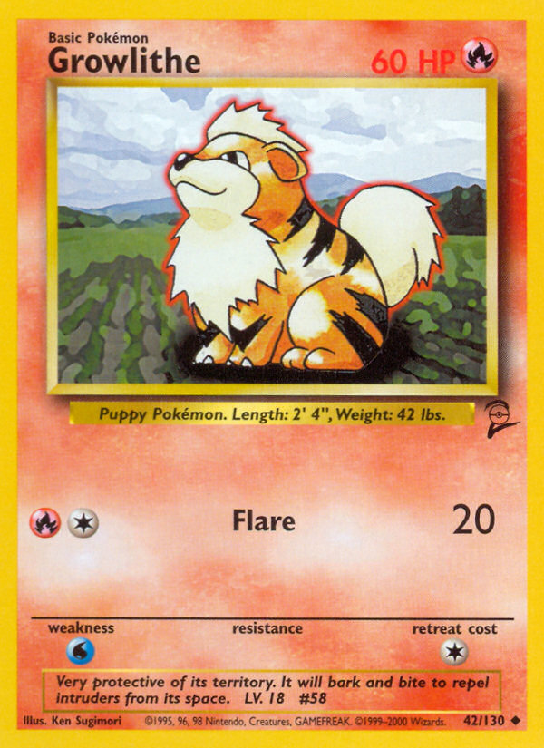 Growlithe (42/130) [Base Set 2] | Game Haven TX